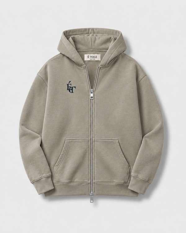 LEGÉRIOS Hoodie zippé heavyweight — Taupe