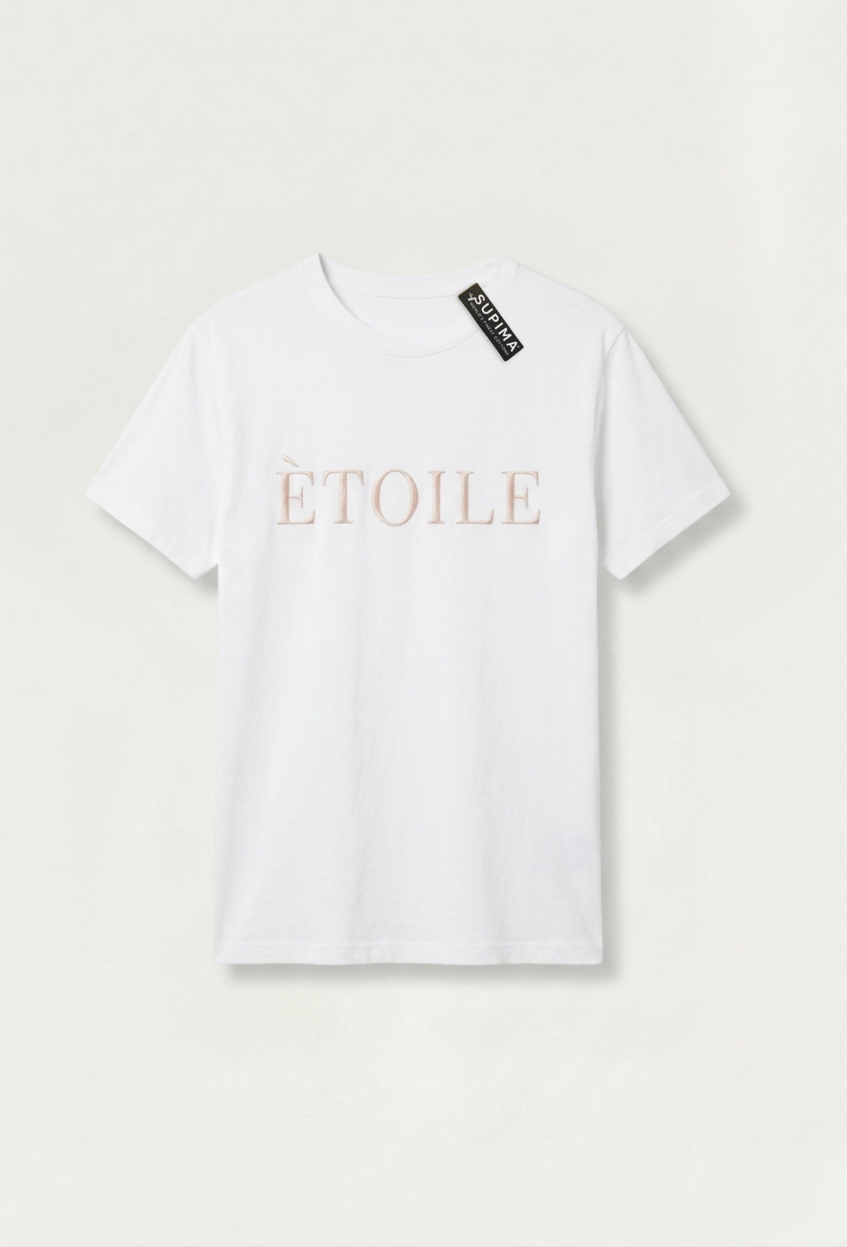 LEGÉRIOS Supima® Embroidered Tee — Ｗhite