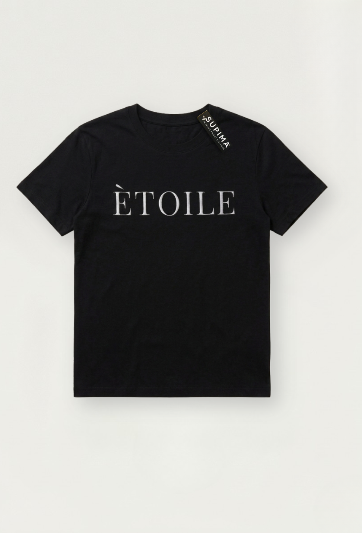 LEGÉRIOS Supima® Embroidered Tee — Black