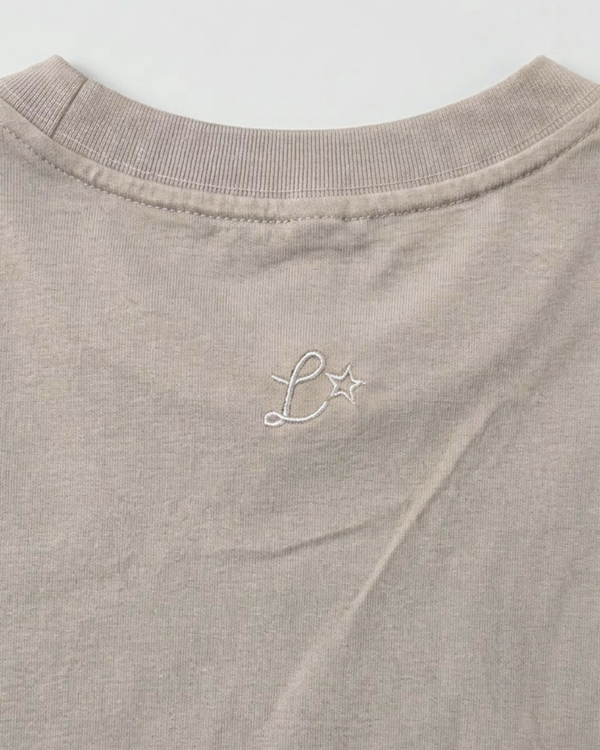 LEGÉRIOS Supima® Embroidered Tee — Mushroom