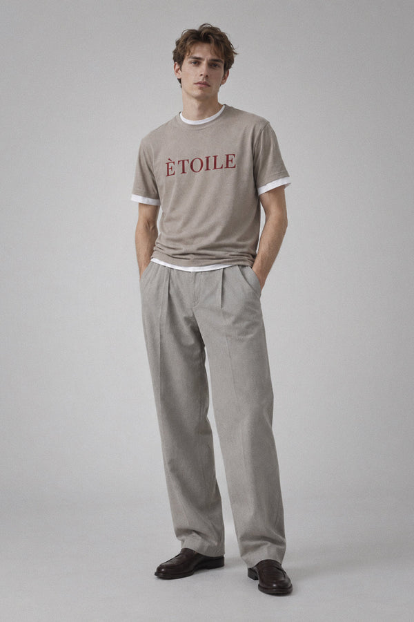 LEGÉRIOS Supima® Embroidered Tee — Mushroom