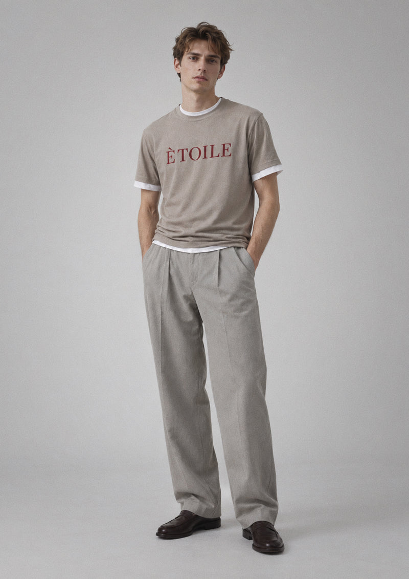 LEGÉRIOS Supima® Embroidered Tee — Mushroom