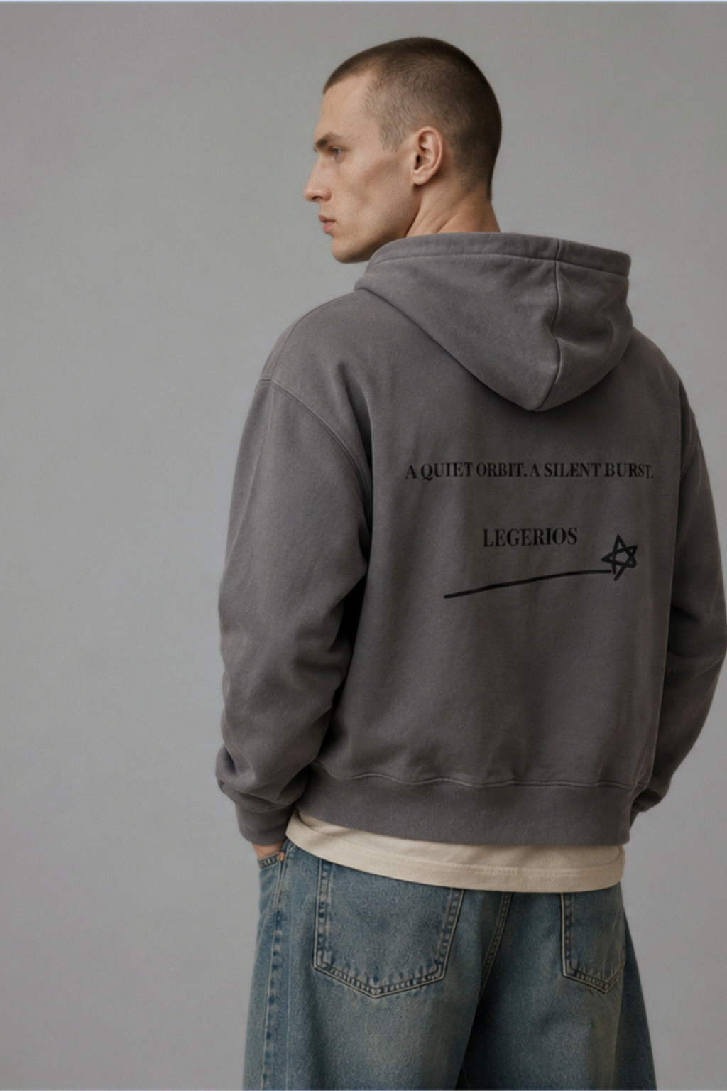 LEGÉRIOS Heavyweight Zip Hoodie — Grey