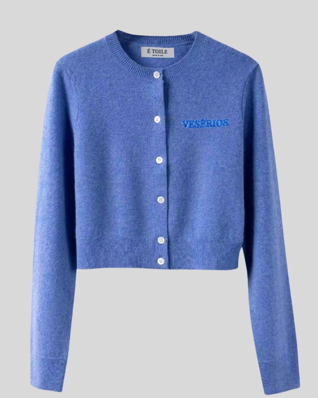 VESÉRIOS wool cashmere cardigan in blue by É TOILE
