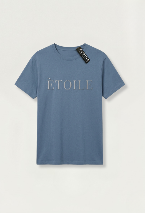 LEGÉRIOS SUPIMA® 刺繍Tシャツ — Slate Blue