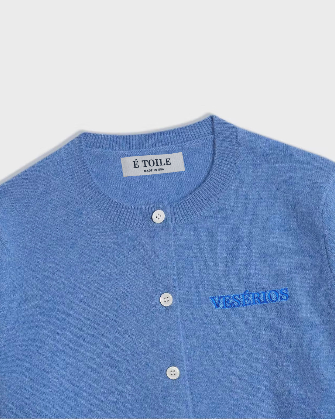 VESÉRIOS wool cashmere cardigan in blue by É TOILE