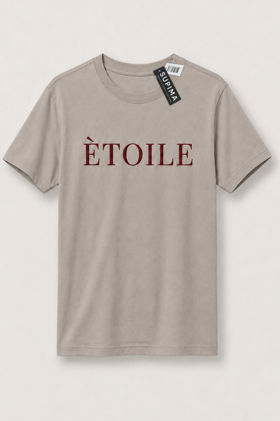 LEGÉRIOS Supima® Embroidered Tee — Mushroom