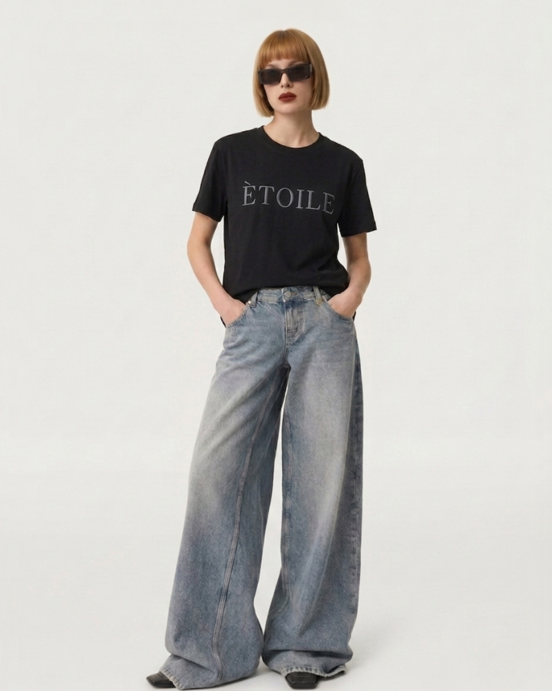 LEGÉRIOS Supima® Embroidered Tee — Black