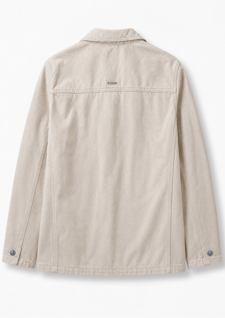 Cotton Twill Jacket — model wearing jacket with É TOILE cap