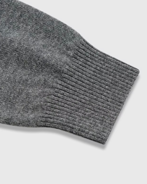 VESÉRIOS Wool–Cashmere Argyle Cardigan — Gray