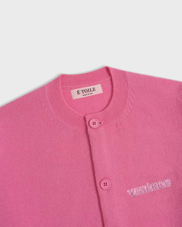 VESÉRIOS 100% Wool Cardigan — Pink