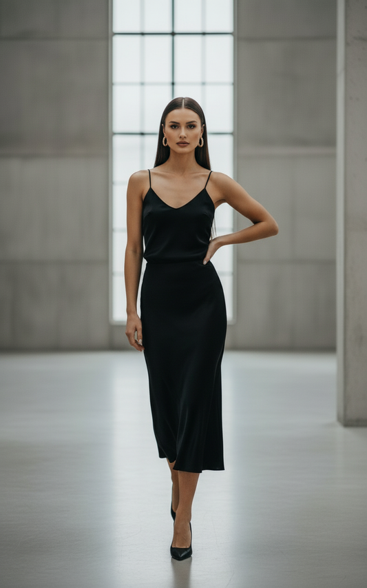 Black straight hair pose